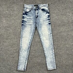 Encrypted Womens Skinny Jeans Size 28 Acid Wash Blue Stretch Denim Mid Rise